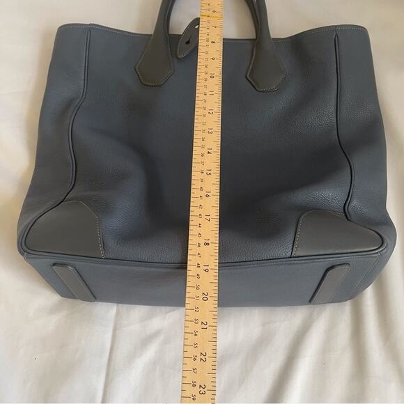 Dunhill Boston Tote Blue Leather Top Handle Work School Business Bag Tote - Picture 8 of 16